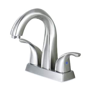 4 in. Centerset 2-Handle Bathroom Faucet in Brushed Nickel