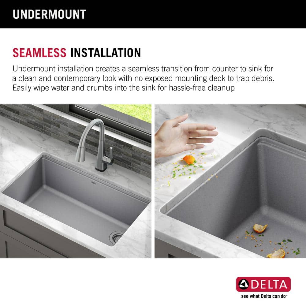 Dark Gray Granite Composite Workstation Kitchen Sink with Workflow Ledge