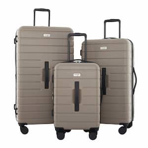 Wrangler 3- Piece Taupe 28" Lrg Piece Exp. Hardside Rolling Trunk-Style Luggage with 360° 8-Wheel System Luggage Set