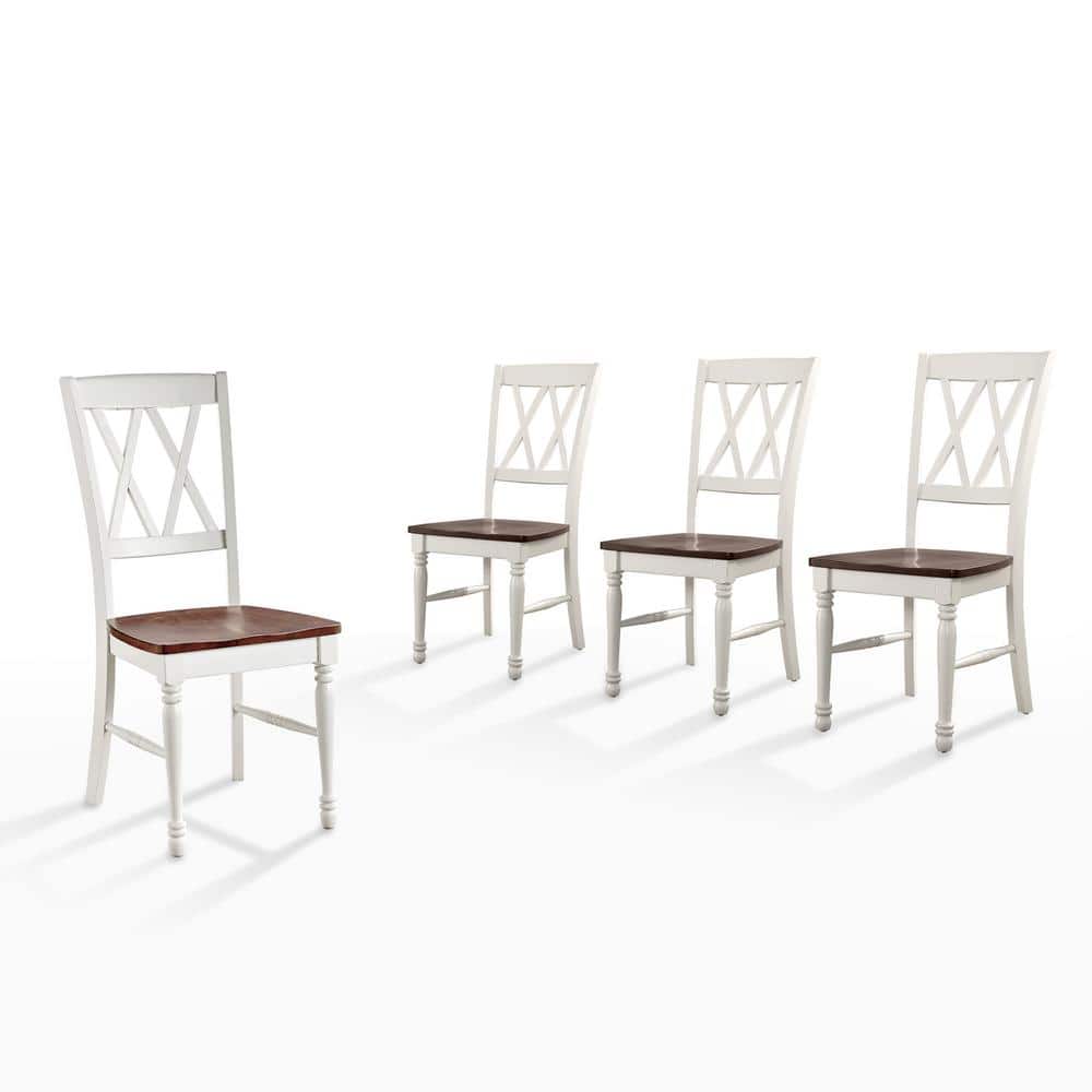 CROSLEY FURNITURE Shelby Distressed White Wooden Dining Chair Set of 4