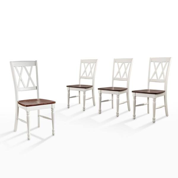 CROSLEY FURNITURE Shelby Distressed White Wooden Dining Chair Set of 4