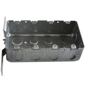 4-Gang Metal Electrical Box with 1/2 in. Knockouts and CV Bracket