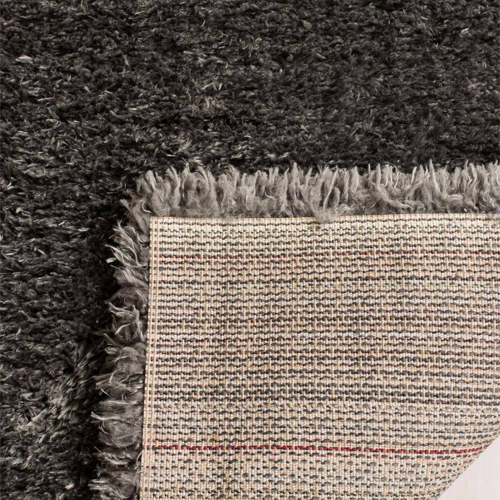 Charcoal Gray 8' x 10' Wool and Synthetic Shag Rug