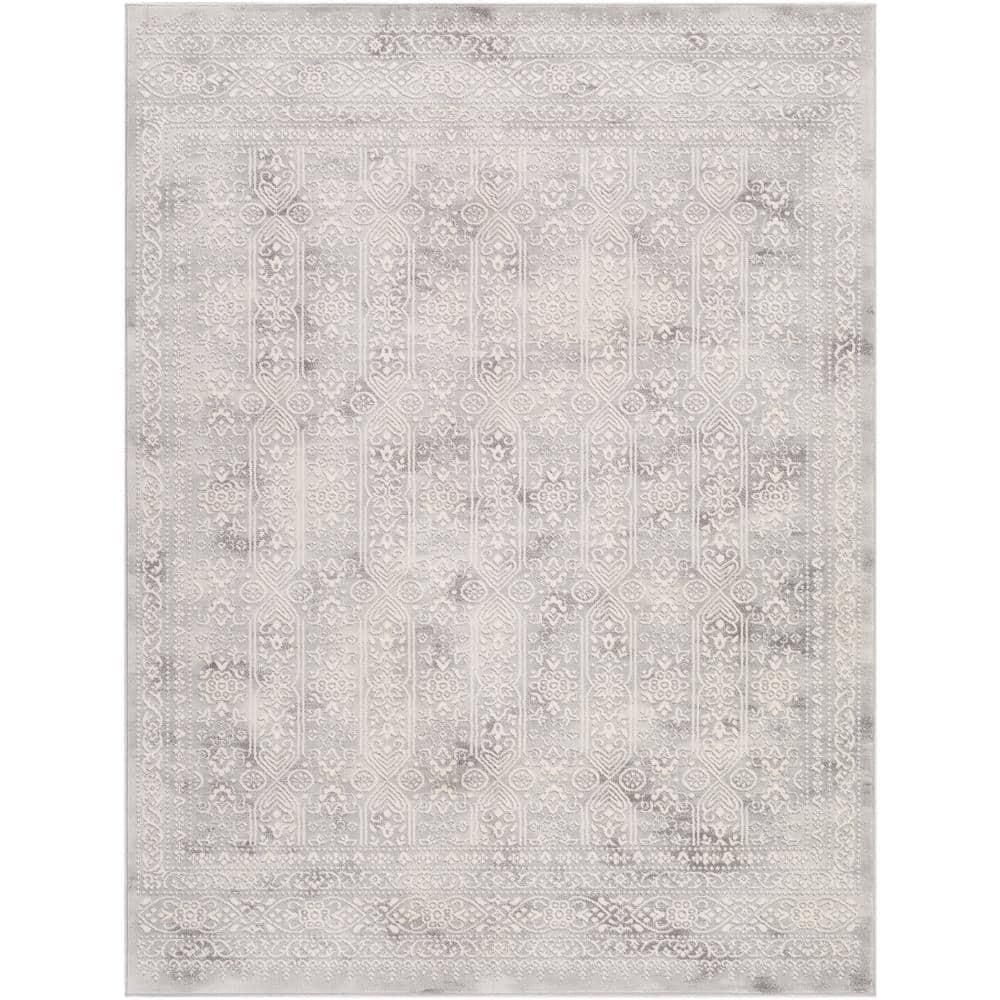 Edwa Oriental Light Gray Area Rug Alcott Hill Rug Size: Rectangle 9' x 12