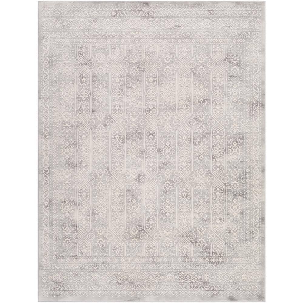 Kannon Grey Medallion Vintage Area Rug, 5'3" x 7'1"