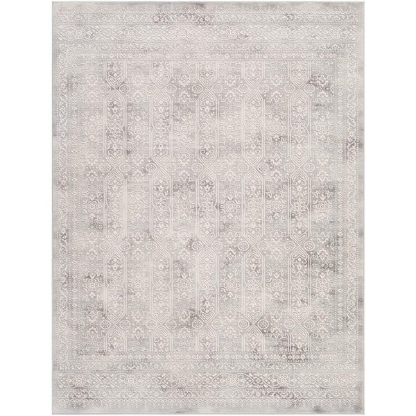 Livabliss Errol Taupe 6 ft. 7 in. x 9 ft. Oriental Distressed Area Rug