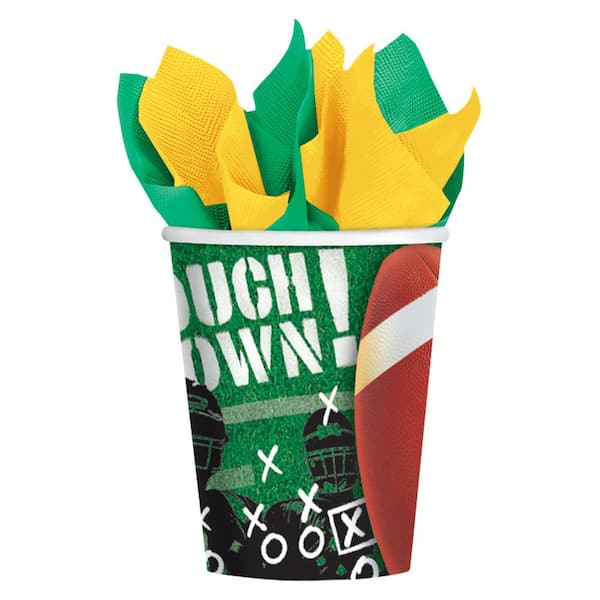 Amscan 3 in. x 3.5 in. 9 oz. Football Frenzy Paper Cups