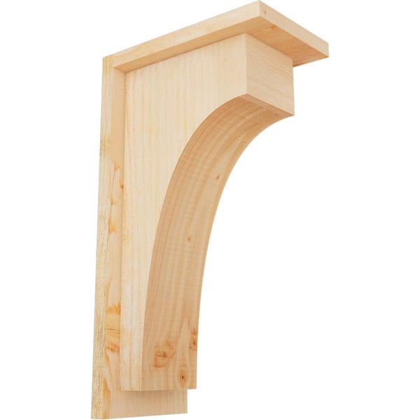 Ekena Millwork 6 in. x 10 in. x 18 in. Douglas Fir Huntington Rough Sawn Corbel with Backplate