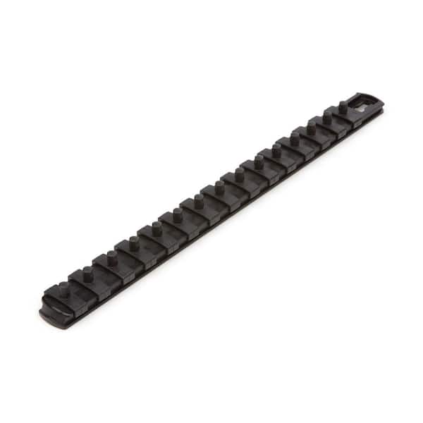 TEKTON 1/4 in. Drive x 13 in. Socket Rail, 15 Clips, Black