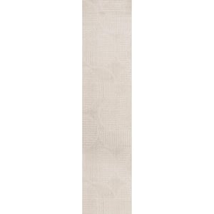 Nordby Geometric Arch Scandi Striped Ivory/Cream 2 ft. x 8 ft. Runner Rug