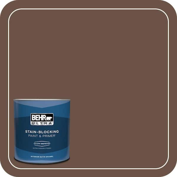 BEHR ULTRA 1 qt. #N190-7 Moose Trail Extra Durable Satin Enamel Interior Paint & Primer