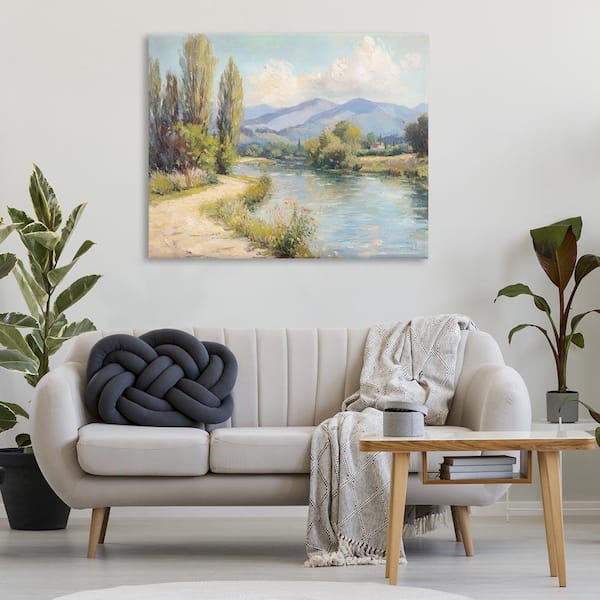 Along the Mountain River by Petal Prints Design Unframed Nature Graphic Art Print 36 in. x 48 in.