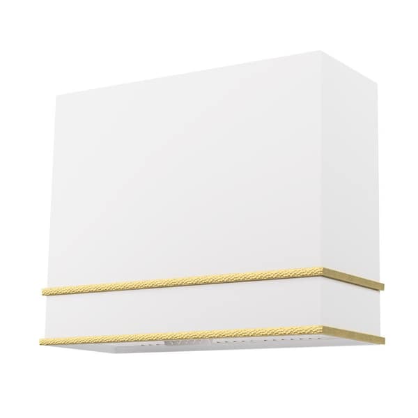 36 in Stainless Steel Range Hood with Powerful Vent Motor, 600 CFM, 3-Speed, Wall Mount, in White with Gold