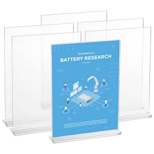 Acrylic Sign Holder 6 Pack 8.5 x 11 in. Brochure Display Holders T-Shape Double Sided Display Sign Stand