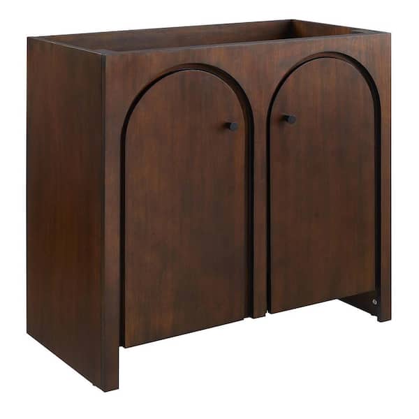 MODWAY Appia 36 in W x 18 in. D x 34.5 in H . Bath Vanity Cabinet without Top in Walnut
