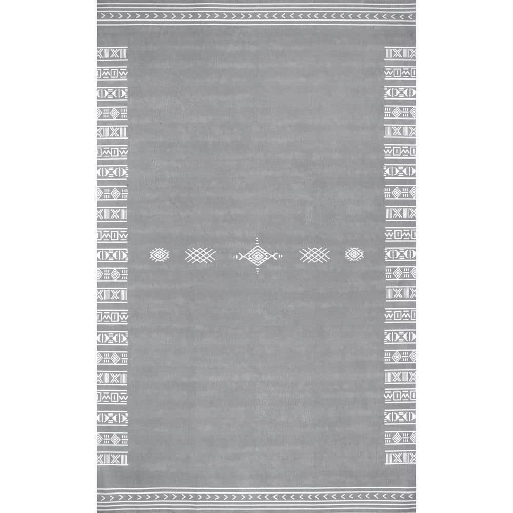 Arina Grey 8 ft. x 10 ft. Machine Washable Global Inspired Simplistic Tribal Indoor Area Rug price history on PriceWatchPro