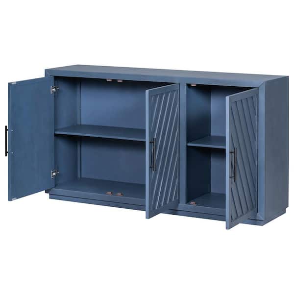 COWLOWN 60 in. W x 15.7 in. D x 34.3 in. H Bathroom Blue Linen Cabinet