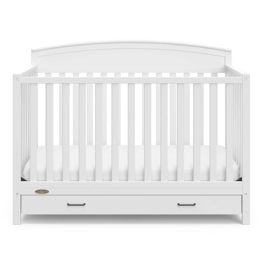 White Pine 5-in-1 Convertible Crib with Drawer