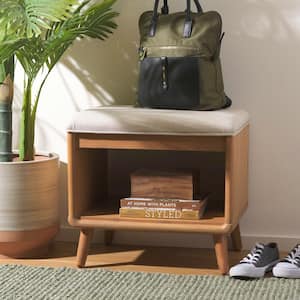 Solo Cream/Natural Entryway Bench With Cushion 20 in.