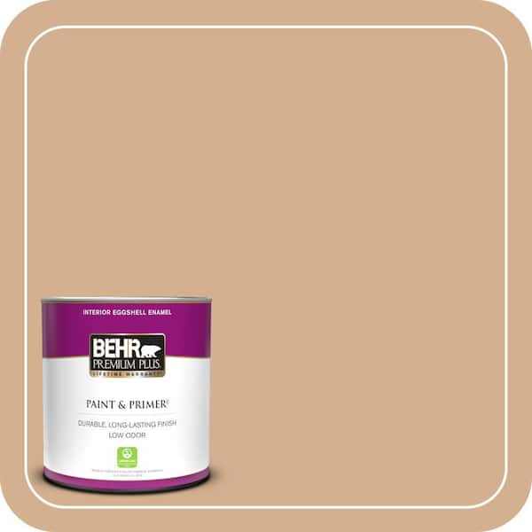 BEHR PREMIUM PLUS 1 qt. #MQ2-04 Butterscotch Amber Eggshell Enamel Low Odor Interior Paint & Primer