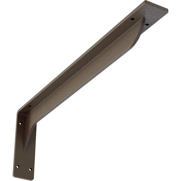 Ekena Millwork 2 in. W x 6-1/2 in. H x 20 in. D Hammered Brown Embrey Steel Bracket