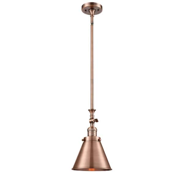 Innovations Appalachian 1-Light Antique Copper Cone Pendant Light with Antique Copper Metal Shade