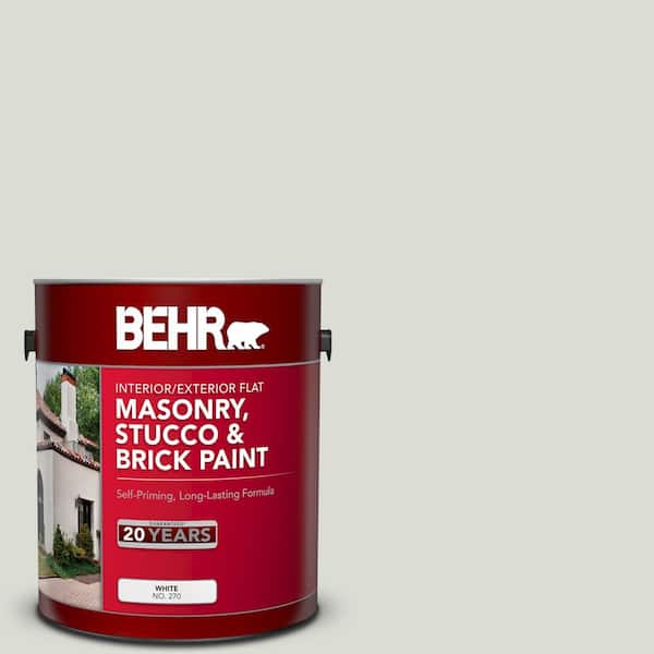 BEHR 1 gal. #BWC-29 Silver Feather Flat Masonry, Stucco and Brick Interior/Exterior Paint