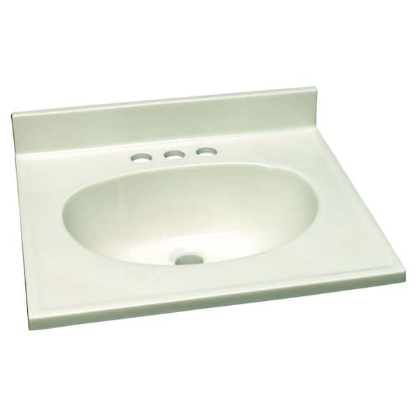 Design House 19 in. W Cultured Marble Vanity Top with White on White Bowl
