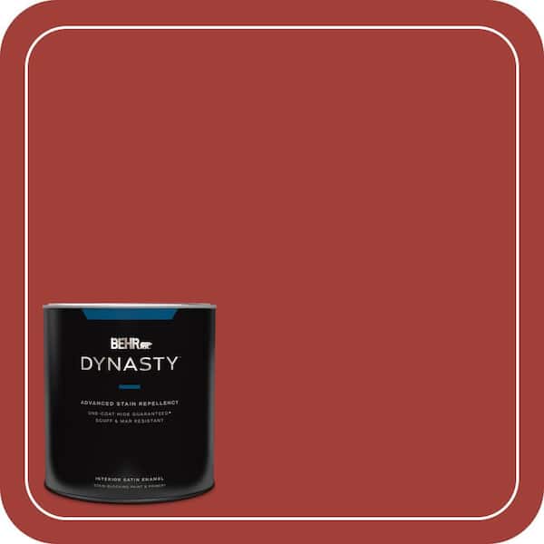 BEHR DYNASTY 1 qt. #PPU2-16 Fire Cracker Satin Enamel Interior Stain-Blocking Paint & Primer