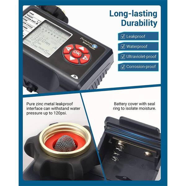 Cubilan - 2 Zone, Water Timer for Garden Hose, Sprinkler Timer, Programmable Hose Timer Faucet Watering with Automatic/Rain Delay
