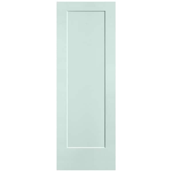 Masonite 28 in. x 80 in. 1-Panel Lincoln Park Single Bore Solid Core Sea Glass Molded Composite Interior Door Slab