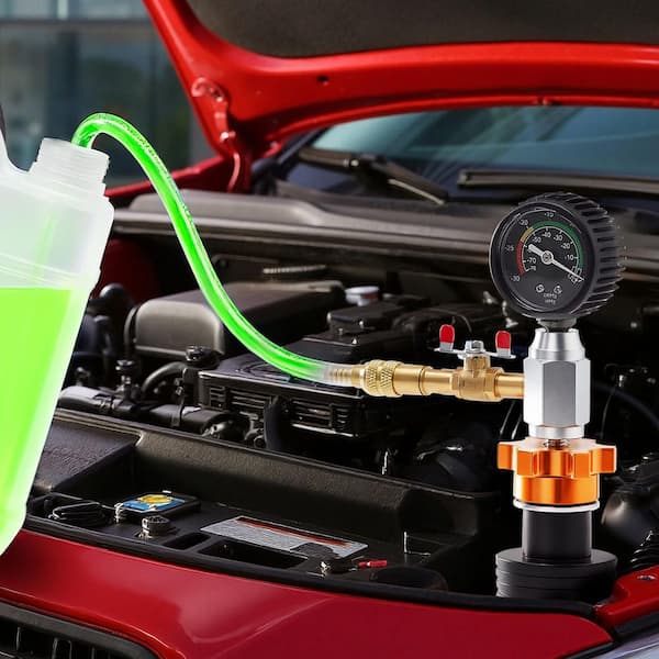 Radiator Vacuum Refill Kit, Automotive Cooling System Tool with Gauge, Portable Kit, Universal Fit for Cars, Vans, SUVs