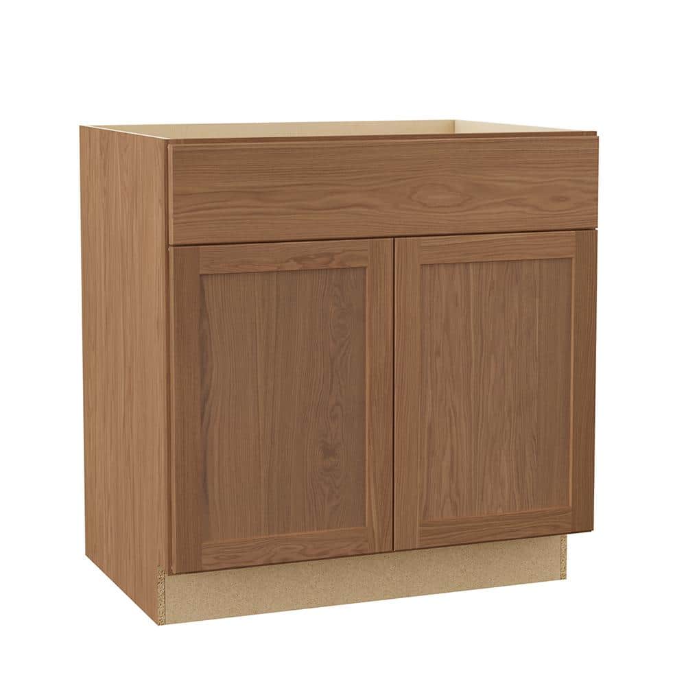 Sinclair 33 in. W x 24 in. D x 34.5 in. H Assembled Sink Base Cabinet in Shaker Saddle Oak price history on PriceWatchPro