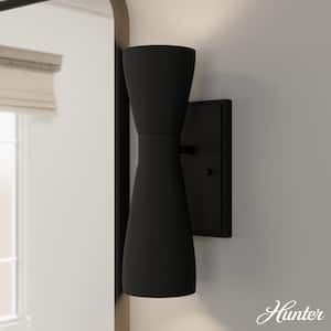 Zola 2-Light Matte Black Wall Sconce with Metal Shade