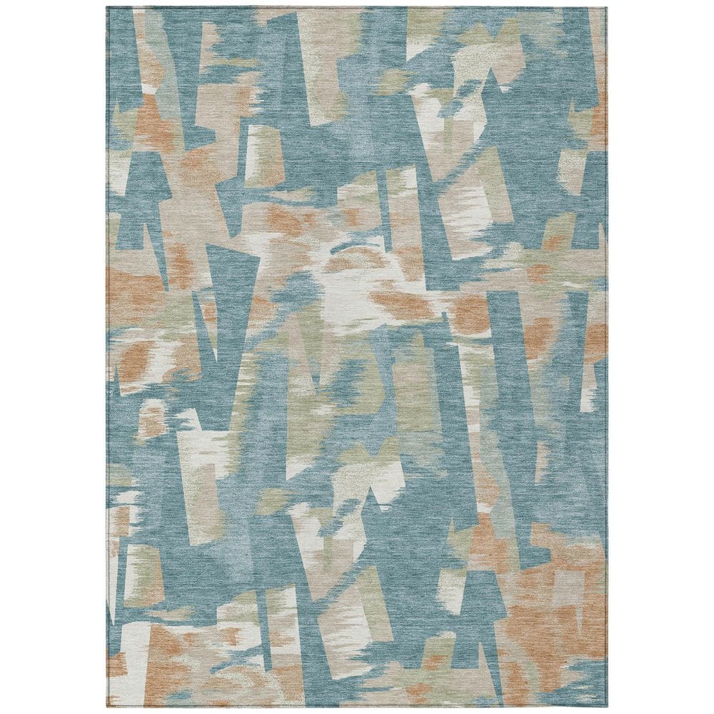Chantille Machine Washable Indoor/Outdoor Abstract ACN2837 Teal 5 ft. x 7 ft. 6 in. Area Rug price history on PriceWatchPro
