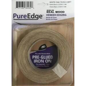 7/8 in. x 25 ft. White Oak Real Wood Edgebanding with Hot Melt Adhesive