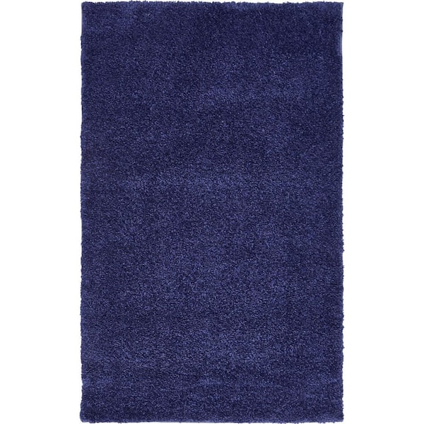 Unique Loom Solo Calabasas Navy Blue 3' 3 x 5' 3 Area Rug