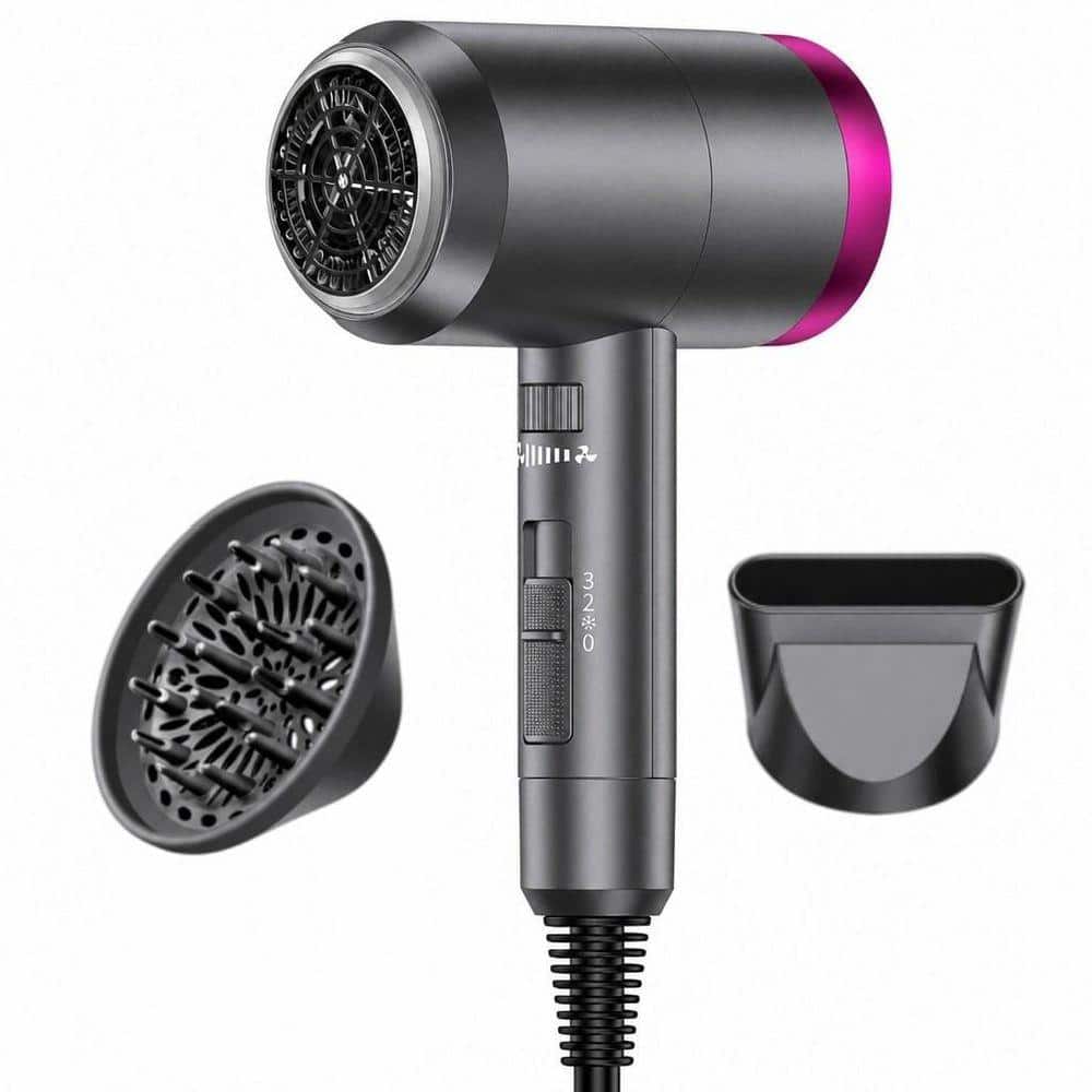 Wudkey 1600-Watts Hair Dryer in Gray, Portable Ionic Blow Dryer