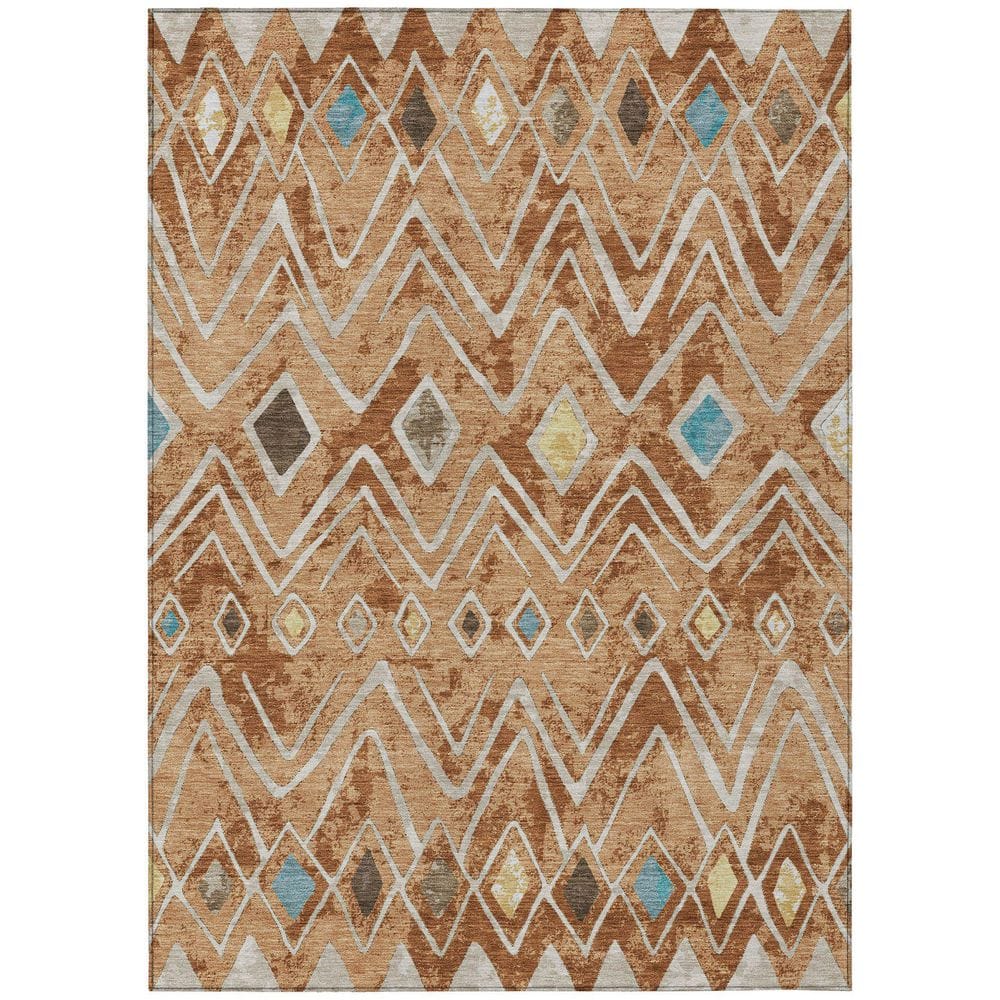 Chantille Machine Washable Indoor/Outdoor Abstract ACN2702 Copper 9 ft. x 12 ft. Area Rug price history on PriceWatchPro