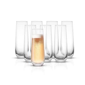 Milo 9.4 oz. Clear Crystal Stemless Champagne Flute Glass (Set of 8)