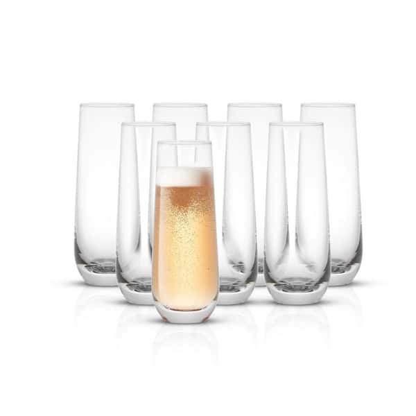 JoyJolt Milo 9.4 oz. Clear Crystal Stemless Champagne Flute Glass