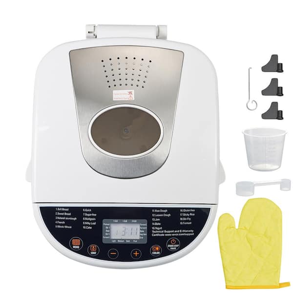 19-in-1 2 LB Bread Maker, Digital Programmable Dough Machine, Gluten-Free, Ceramic Nonstick Pan, 3 Loaf Sizes