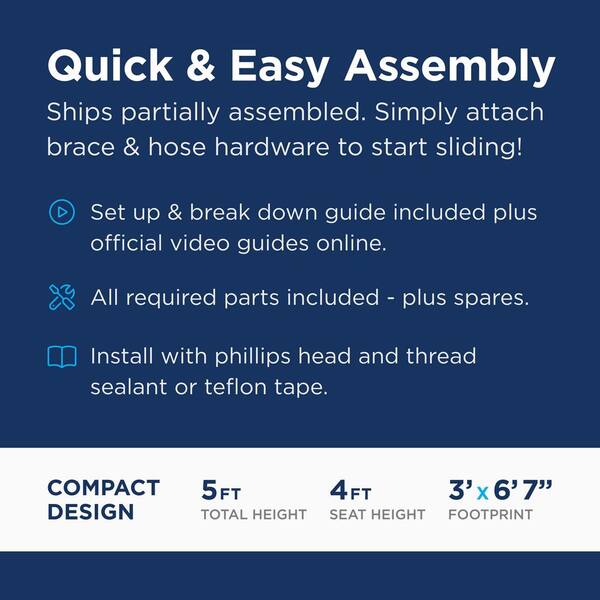 SlideAway Removable Pool Slide, Taupe