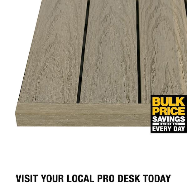 1/12 ft. x 1 ft. Quick Deck Composite Deck Tile Straight Trim in Roman Antique (4-Pieces/Box)