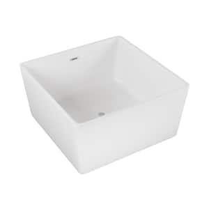 Voltaire 48 in. Acrylic Flatbottom Soaking Rectangular Bathtub In Glossy White