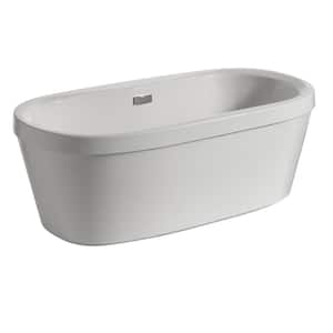 Synergy 60 in. x 32 in Soaking Bathtub with Center Drain in High Gloss White