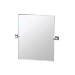 Elevate 20 in. W x 24 in. H Frameless Rectangular Beveled Edge Bathroom Vanity Mirror in Chrome