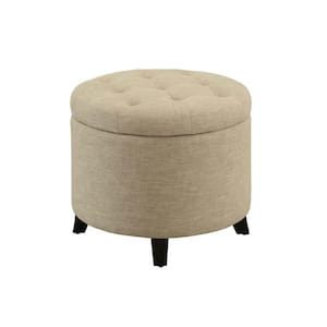 Designs4Comfort Tan Fabric Storage Ottoman