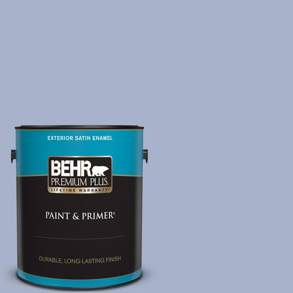 BEHR PREMIUM PLUS 1 gal. #PPU15-14 Ballroom Blue Satin Enamel Exterior Paint & Primer