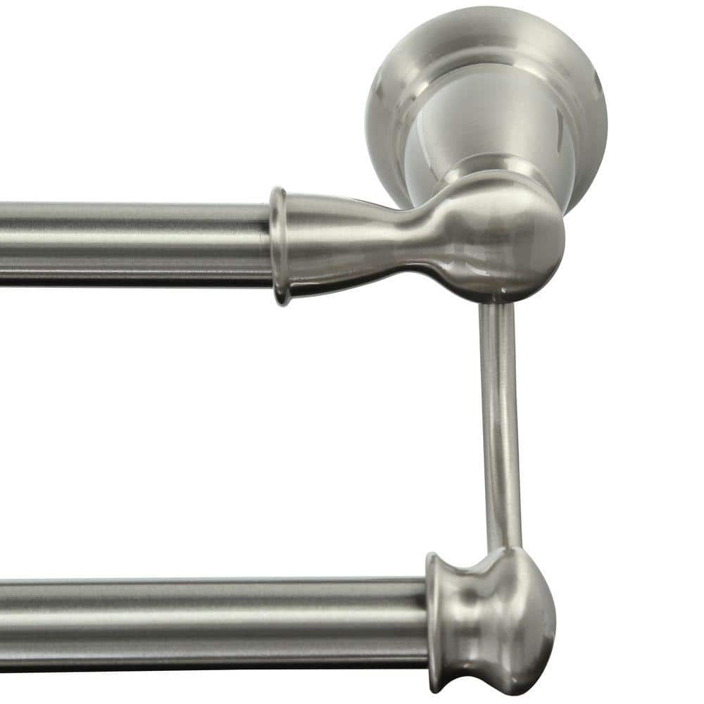 Brushed Nickel 24" Double Wall Mounted Towel Bar
